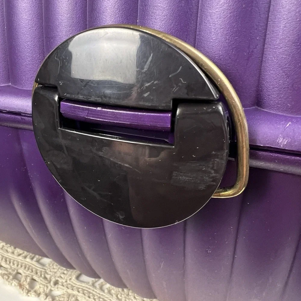 Vtg 90s Sassaby XL Travel Makeup Case Purple Black Model 103 Deluxe Plus 3 Tier